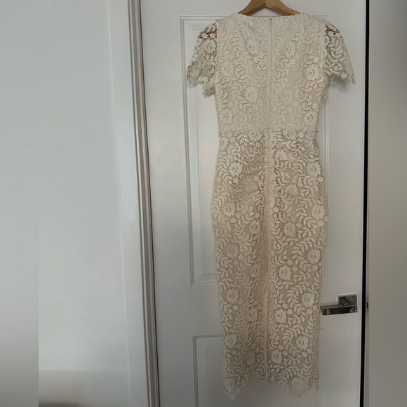 Self-Portrait Cream Sweetheart Neck MIDI - Picture 5 of 9